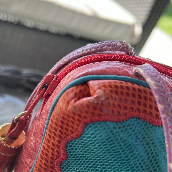 ✨ Vintage Sharif Multicolor Patchwork Leather Crossbody Bag Tassel Festival Boho - Picture 4 of 12